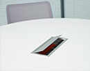 Лючок с откидной крышкой на переговорном столе в офисе X5 Retail Group