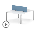 Конструкция рам столов позволяет объединять отдельно стоящие столы в бенч-системы и наоборот